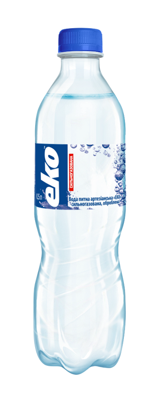 Вода питна артезіанська сильногазована ТМ "ЕКО" 0,5л